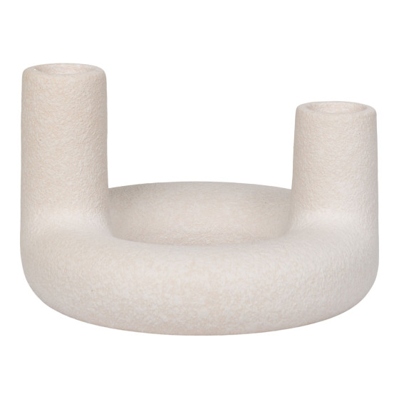 Candle Holder - Candle Holder, ceramic, beige, ø13x8,5 cm