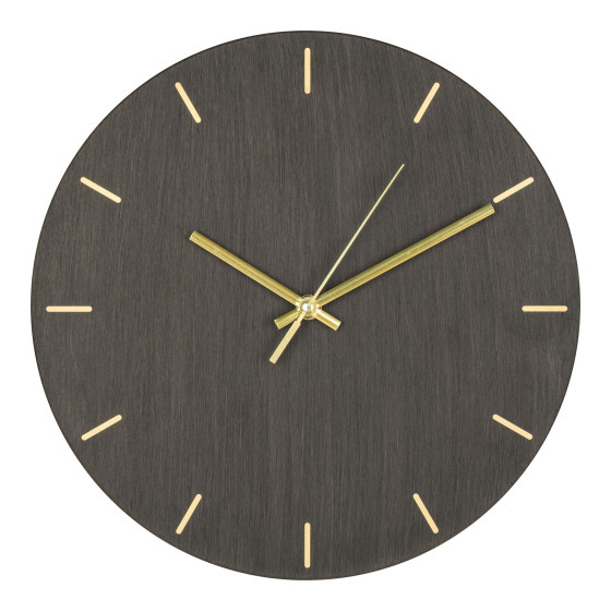 Asti Wall Clock - Wall clock grey wood structure Ã˜30 cm