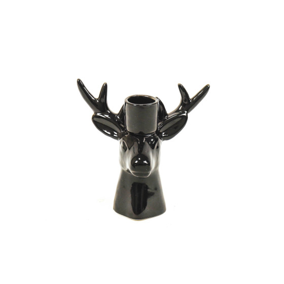 HV Reindeer Candleholder - Black - 11x6x11cm