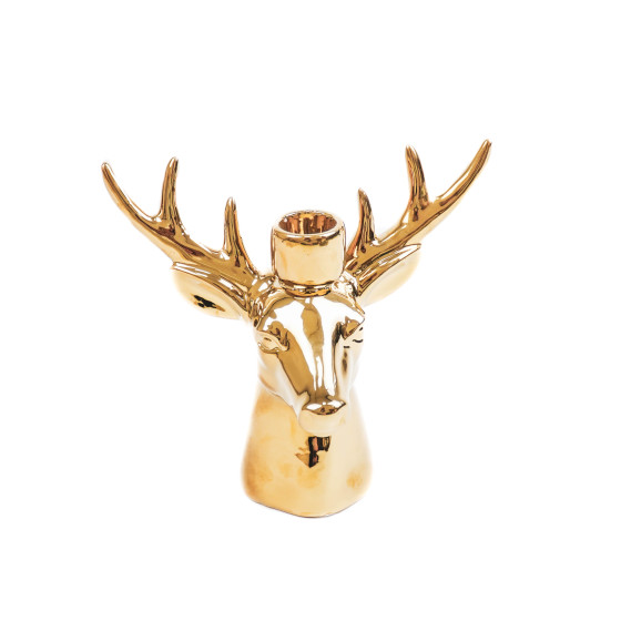 HV Reindeer Candleholder - Gold - 11x6x11cm