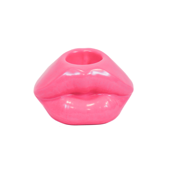 HV Lips Don't Lie Candleholder - Neon Pink - 7x5,5x4cm