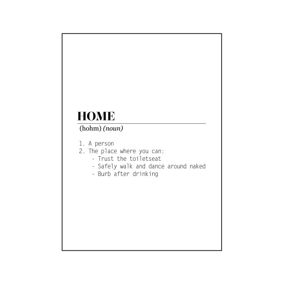 HV Home Dictionary Poster - A3