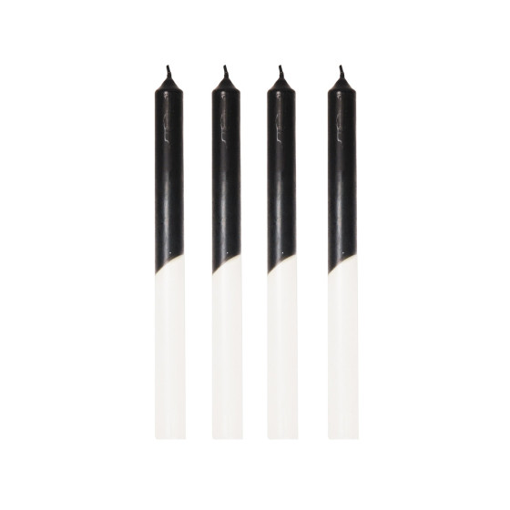 HV Dipdye 4 candles - Black/White - 25,8x9,5x2,5cm