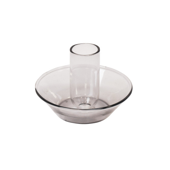 HV Coloured glass Candle holder - Grey - 9,5x9,5x7cm