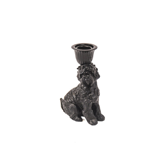 HV Labradoodle Candle Holder- Black