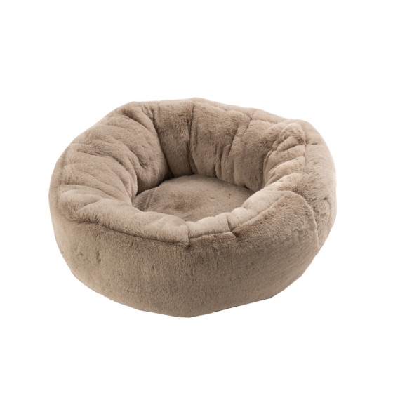 Cat Basket Round Polyester Light Grey