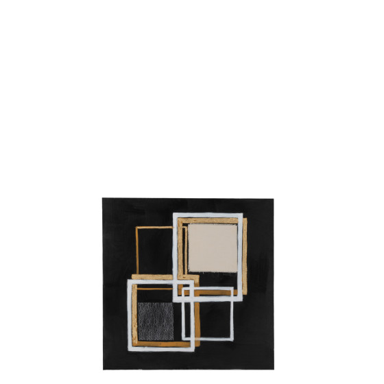 Painting Square Canvas/Wood Black/Gold