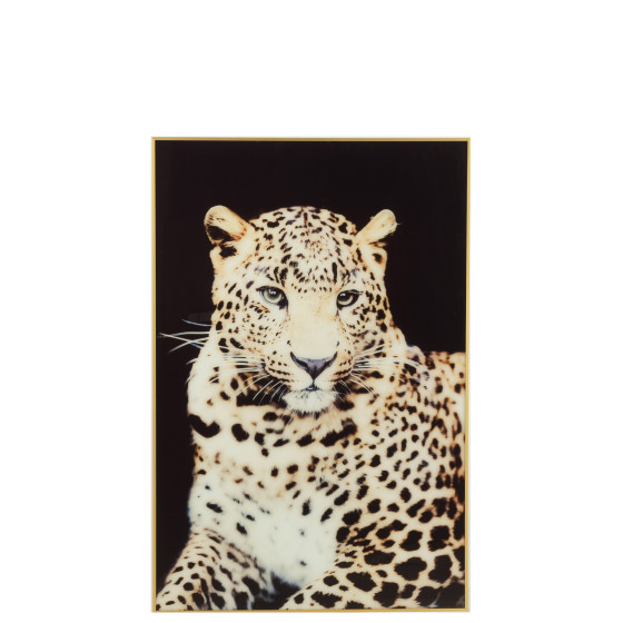 Wall Decoration Leopard Glass/Aluminium Black/Gold