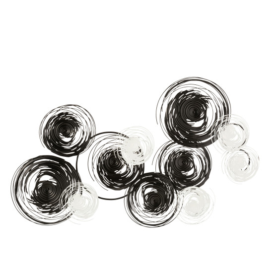 Wall Deco Circles Metal Black/White