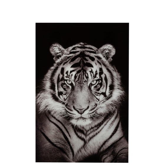 Wall Deco Tiger Tempered Glass Black/White