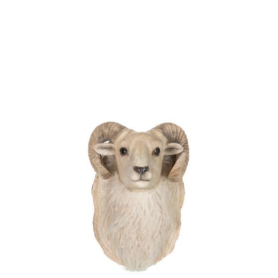 Goat Head Hanging Poly Beige Small