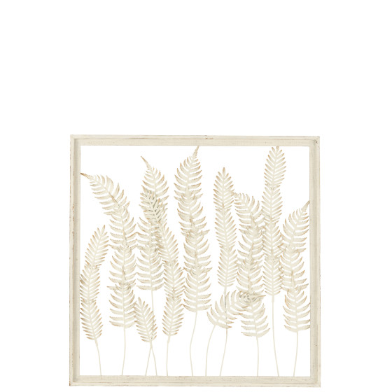 Wall Deco Plants Metal White/Brown