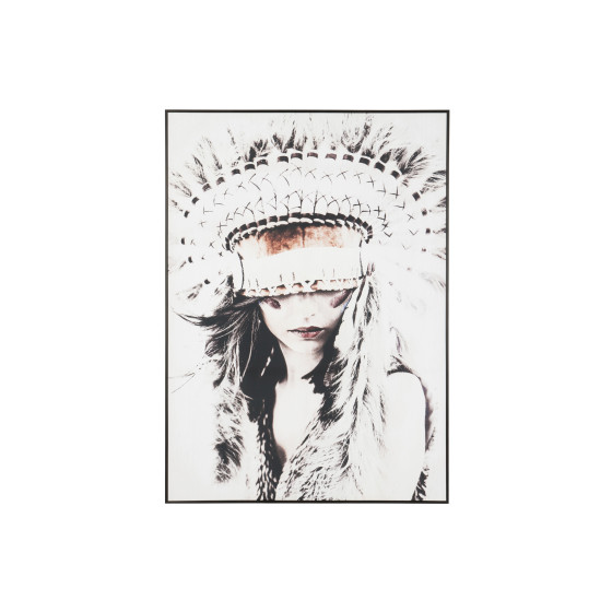 Frame Woman Native American Wood/Canvas Shades Of Grey