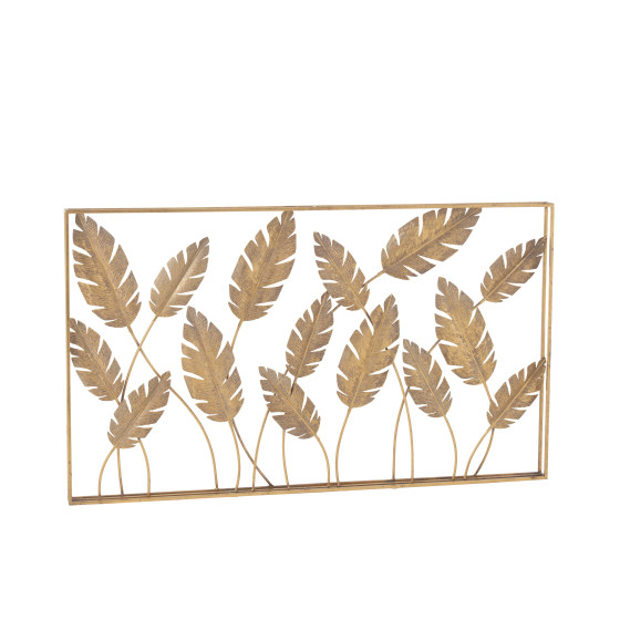 Wall Decoration Leaves Metal Gold