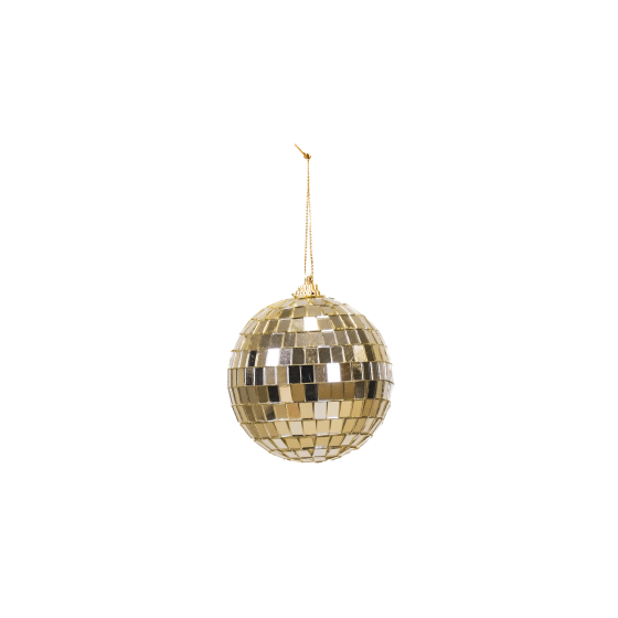 HV Disco Xmas ball - Gold - 8x8x8cm