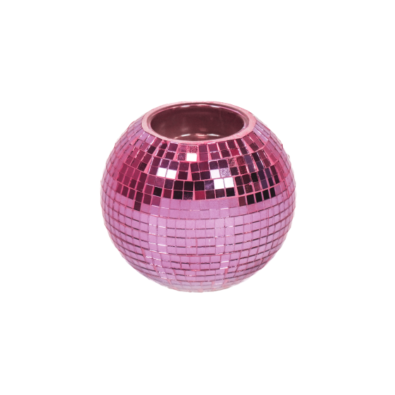 HV Disco Candle holder - Pink - 12,5x12,5x10,5cm