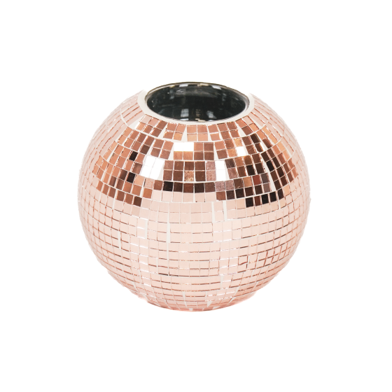 HV Disco Candle holder - Rose Gold -12,5x12,5x10,5cm