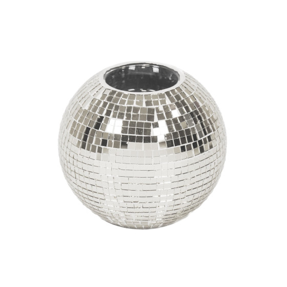 HV Disco Candle holder  - Silver - 12,5x12,5x10,5cm