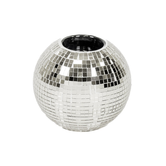 HV Disco Candle holder  - Silver - 10,5x10,5x8,5cm