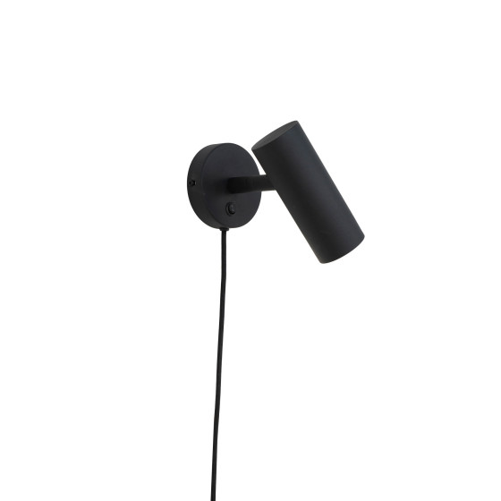 Paris Wall Lamp - Lamp in black with a 190 cm fabric cord Bulb: GU10/5W LED IP20